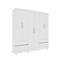 Guarda- Roupa Casal 6 Portas 4 Gavetas Com 8 Pés Oregon - Tcil Neve - 1