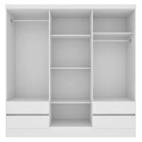 Guarda- Roupa Casal 6 Portas 4 Gavetas Com 8 Pés Oregon - Tcil Neve - 3