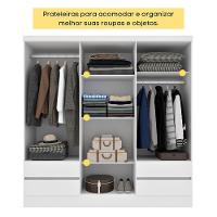 Guarda- Roupa Casal 6 Portas 4 Gavetas Com 8 Pés Oregon - Tcil Neve