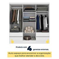 Guarda- Roupa Casal 6 Portas 4 Gavetas Com 8 Pés Oregon - Tcil Neve - 6