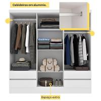 Guarda- Roupa Casal 6 Portas 4 Gavetas Com 8 Pés Oregon - Tcil Neve - 7