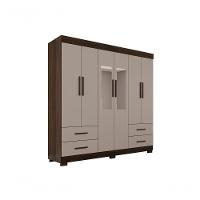 Guarda Roupas Casal Texas 6 Portas 4 Gavetas Sem Espelho Salleto Savana/off White - 1