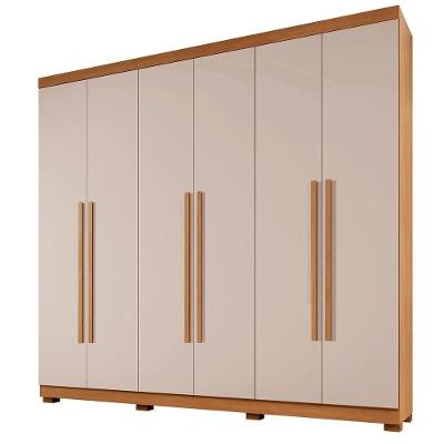 Guarda Roupa 6 Portas Off White 6 Gavetas New Master 6 Portas MDP Benetil Móveis