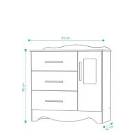 Cômoda Clara 1 Porta 3 Gavetas - Moveis Peroba Amendoa-branco - 2