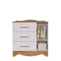 Cômoda Clara 1 Porta 3 Gavetas - Moveis Peroba Amendoa-branco - 3