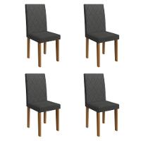 Kit 4 Cadeiras De Jantar Estofadas 43,5cm Multimóveis CR50219 Grafite - 1
