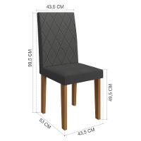 Kit 4 Cadeiras De Jantar Estofadas 43,5cm Multimóveis CR50219 Grafite - 2