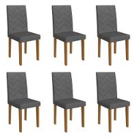 Kit 6 Cadeiras De Jantar Estofadas 43,5cm Multimóveis CR50218 Grafite - 1