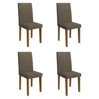 Kit 4 Cadeiras De Jantar Estofadas 43,5cm Multimóveis CR50219 Cacau - 1