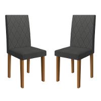 Kit 2 Cadeiras De Jantar Estofadas 43,5cm Multimóveis CR50216 Grafite - 1