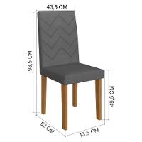Kit 2 Cadeiras De Jantar Estofadas 43,5cm Multimóveis CR50215 Grafite - 2
