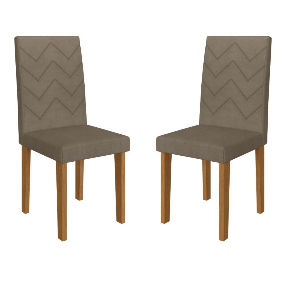 Kit 2 Cadeiras De Jantar Estofadas 43,5cm Multimóveis CR50215 Cacau - 1