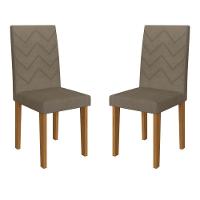 Kit 2 Cadeiras De Jantar Estofadas 43,5cm Multimóveis CR50215 Cacau - 1