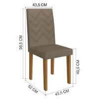 Kit 2 Cadeiras De Jantar Estofadas 43,5cm Multimóveis CR50215 Cacau - 2