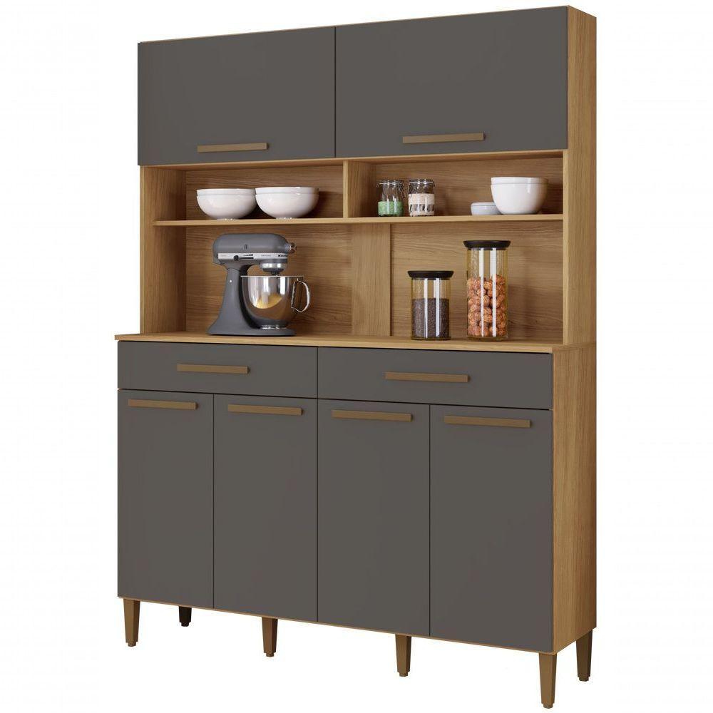 Kit Italia 6 Portas 2 Gavetas 6 Estantes Arte Moveis Cinamomo-grafite - 1