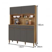 Kit Italia 6 Portas 2 Gavetas 6 Estantes Arte Moveis Cinamomo-grafite - 2