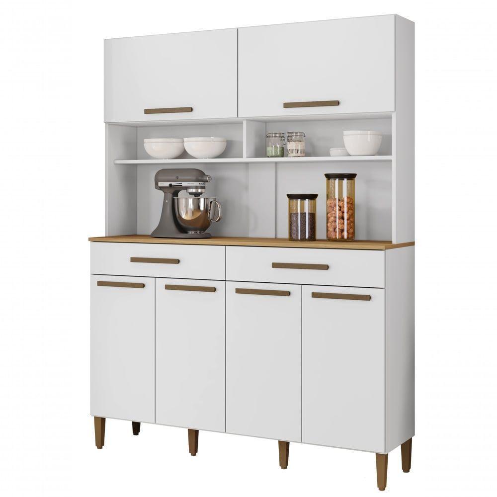 Kit Italia 6 Portas 2 Gavetas 6 Estantes Arte Moveis Branco - 1