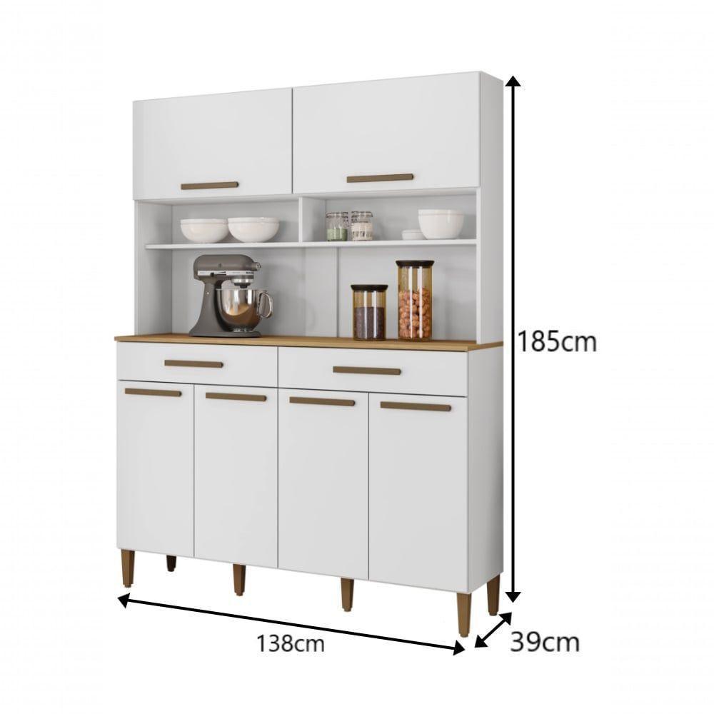 Kit Italia 6 Portas 2 Gavetas 6 Estantes Arte Moveis Branco - 2