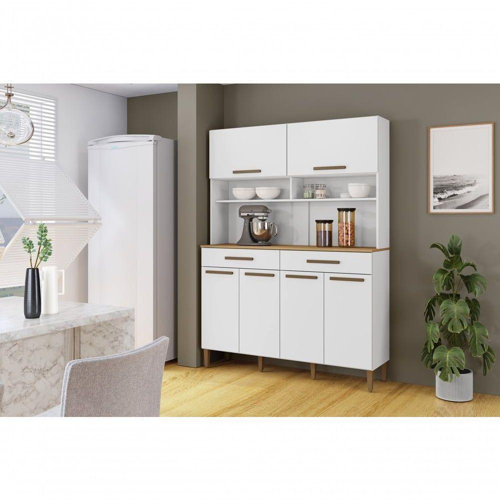 Kit Italia 6 Portas 2 Gavetas 6 Estantes Arte Moveis Branco - 3