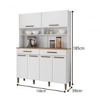 Kit Italia 6 Portas 2 Gavetas 6 Estantes Arte Moveis Branco - 2