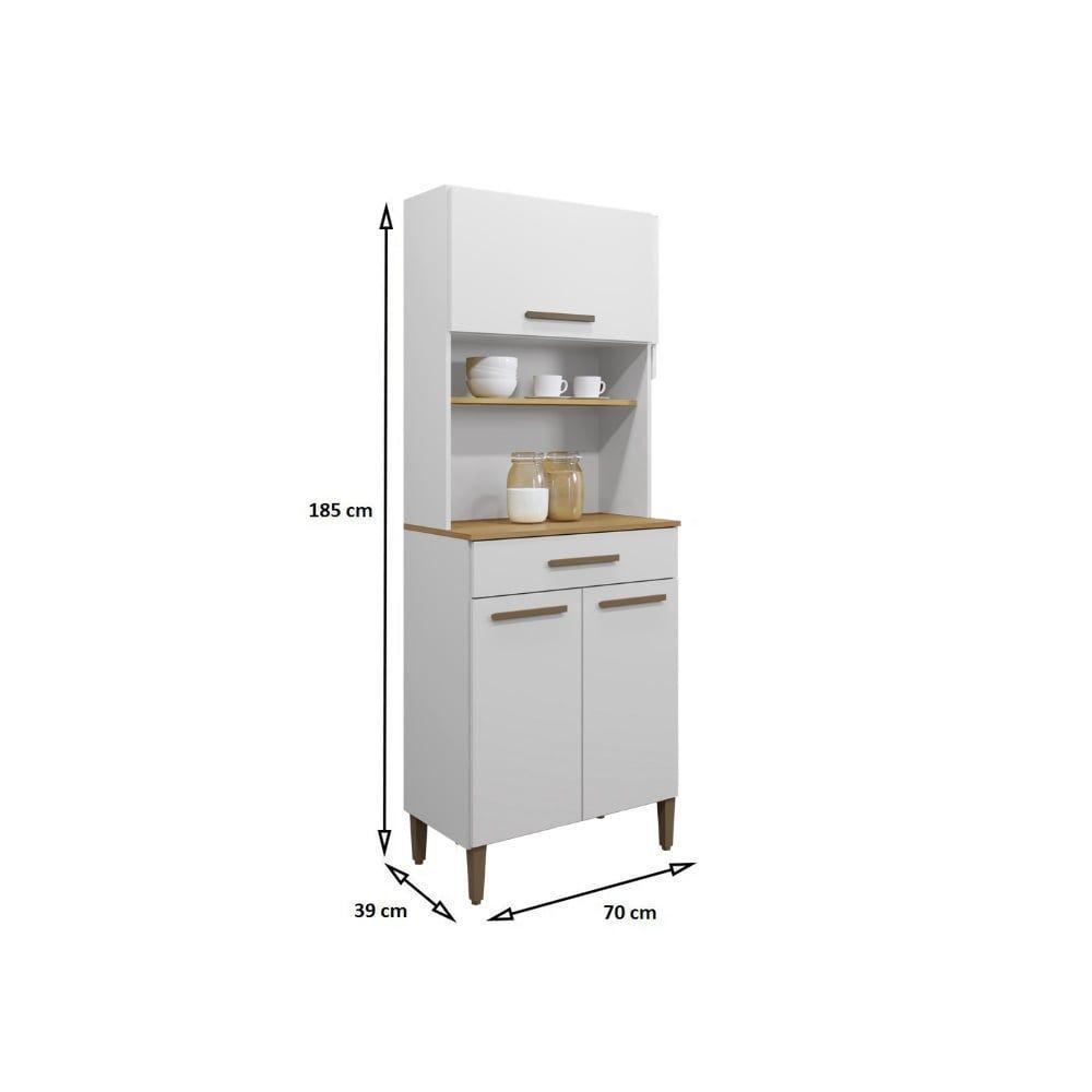 Kit Cozinha Itália 03 Portas E 01 Gaveta Arte Móveis Branco - 2