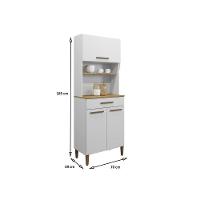 Kit Cozinha Itália 03 Portas E 01 Gaveta Arte Móveis Branco - 2