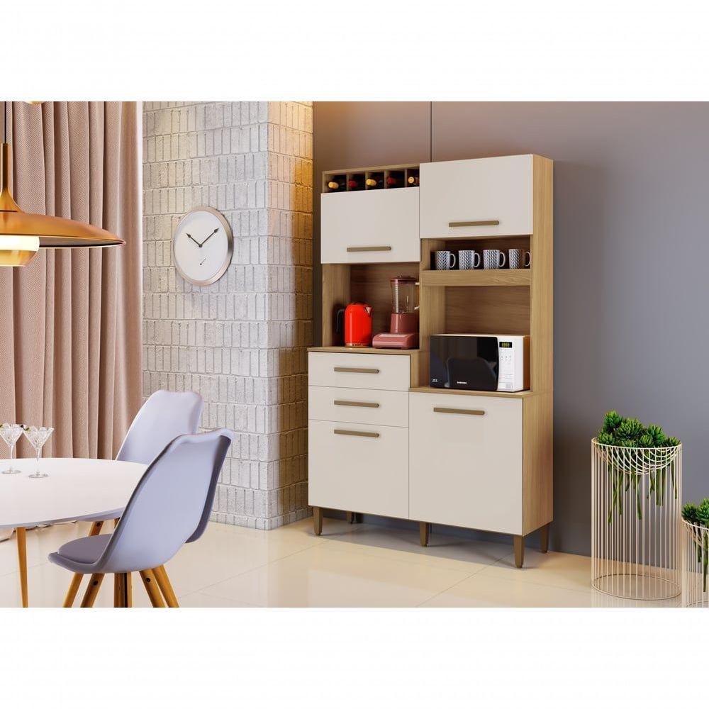 Kit França 4 Portas 2 Gavetas 4 Prateleiras 5 Garrafeiros Arte Moveis Cinamomo-off White - 4