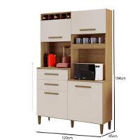 Kit França 4 Portas 2 Gavetas 4 Prateleiras 5 Garrafeiros Arte Moveis Cinamomo-off White - 2