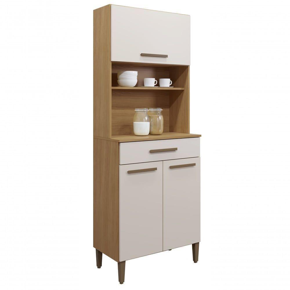 Kit Cozinha Itália 03 Portas E 01 Gaveta Arte Móveis Cinamomo-off White - 1