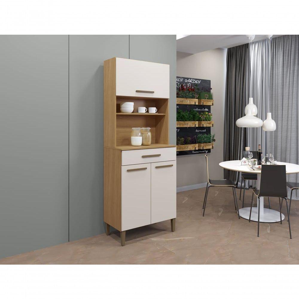 Kit Cozinha Itália 03 Portas E 01 Gaveta Arte Móveis Cinamomo-off White - 4