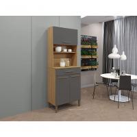 Kit Cozinha Itália 03 Portas E 01 Gaveta Arte Móveis Cinamomo-grafite - 3