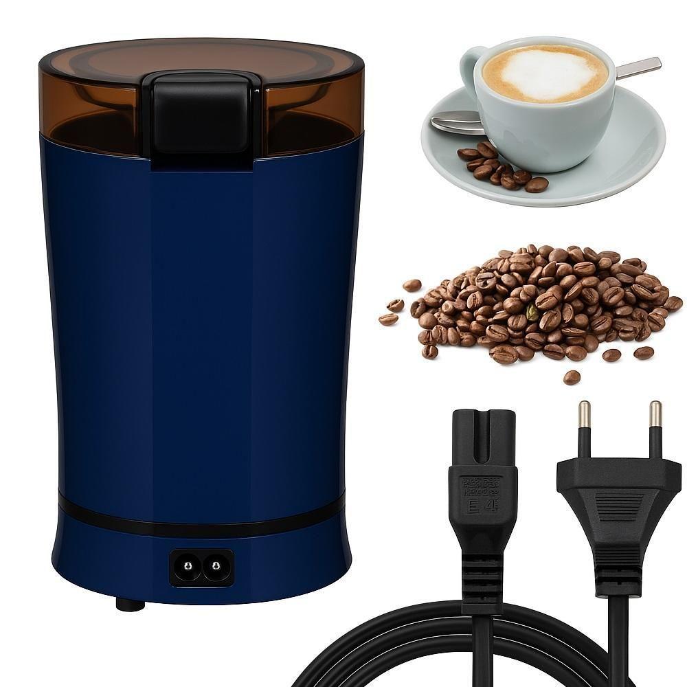 Moedor Triturador Domestico Portatil Alimentos Secos Lamina Inox Cafe Especiarias Luxo 110v Azul - 1