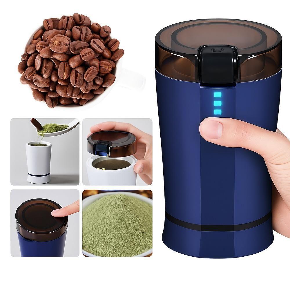 Moedor Triturador Domestico Portatil Alimentos Secos Lamina Inox Cafe Especiarias Luxo 110v Azul - 5