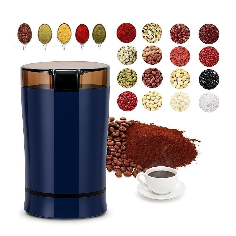 Moedor Triturador Domestico Portatil Alimentos Secos Lamina Inox Cafe Especiarias Luxo 110v Azul - 6