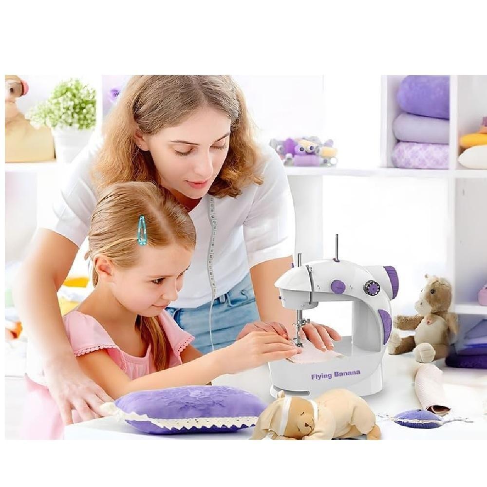 Mini Maquina Costura Eletrica Bivolt Portatil Reta Com Pedal Kit Bobinas Agulha Domestica - 3