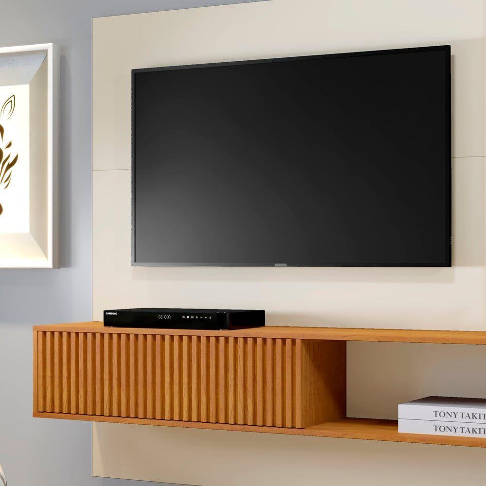 Painel Roma Ripado C-led Cascata Para Tv Até 55 Polegadas Mavaular Naturalle-off White - 5