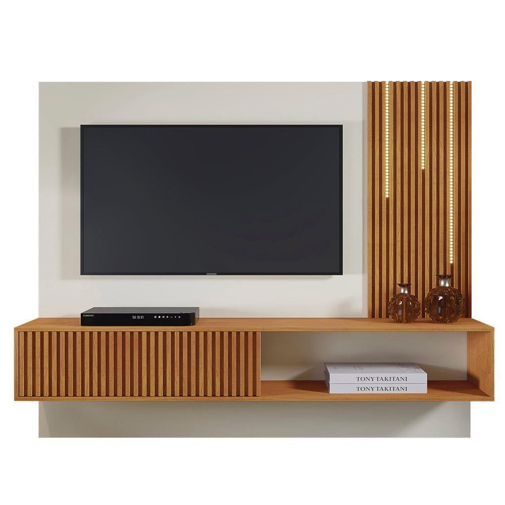 Painel Roma Ripado C-led Cascata Para Tv Até 55 Polegadas Mavaular Naturalle-off White - 8