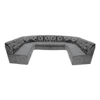 Sofá De Canto 12 Lugares Cinza Espuma D33 Ideal Família - 1