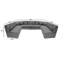Sofá De Canto 12 Lugares Cinza Espuma D33 Ideal Família - 2
