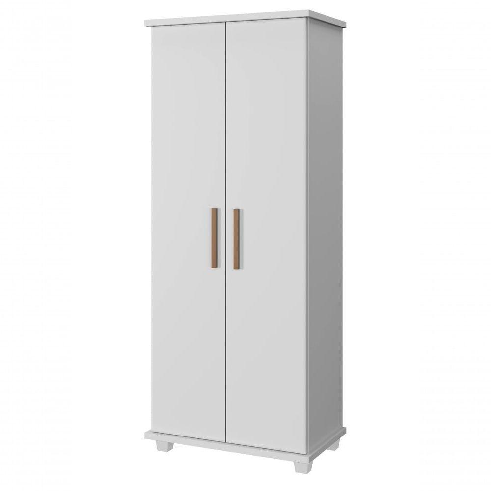 Multiuso Aracaju 2 Portas 3 Estantes Espaço Para Escadas Arte Moveis Branco - 1