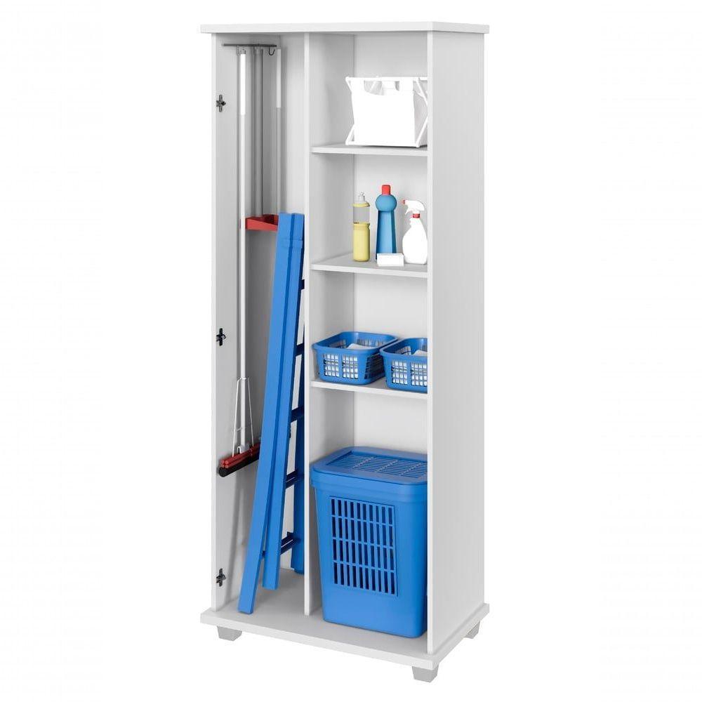 Multiuso Aracaju 2 Portas 3 Estantes Espaço Para Escadas Arte Moveis Branco - 3