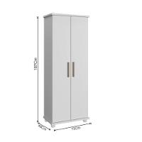 Multiuso Aracaju 2 Portas 3 Estantes Espaço Para Escadas Arte Moveis Branco - 2