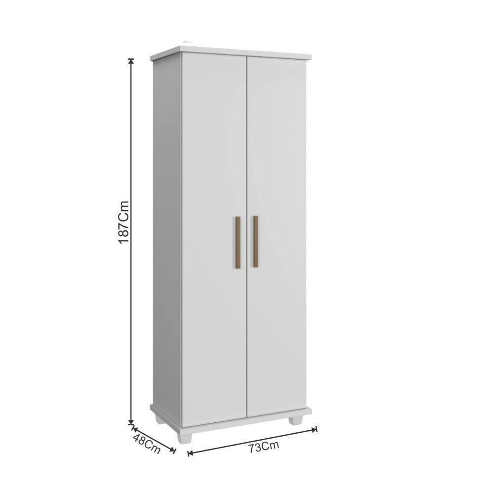 Multiuso Aracaju 2 Portas 3 Estantes Espaço Para Escadas Arte Moveis Branco - 2