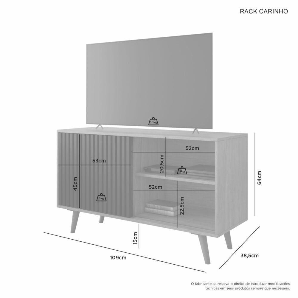 Rack Carinho 1 Porta Jacm Moveis Cinamomo-preto - 2
