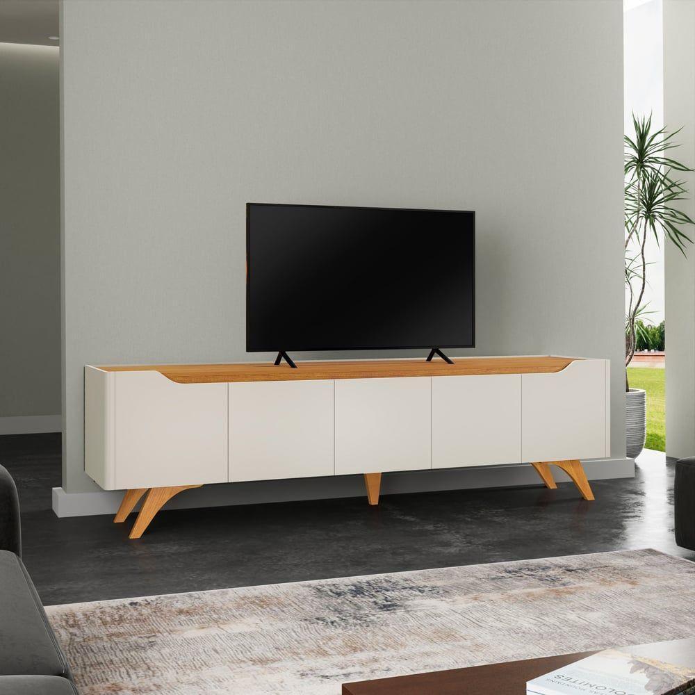 Rack Grecia 4 Portas E 1 Gaveta Mavaular Off White/naturale - 9