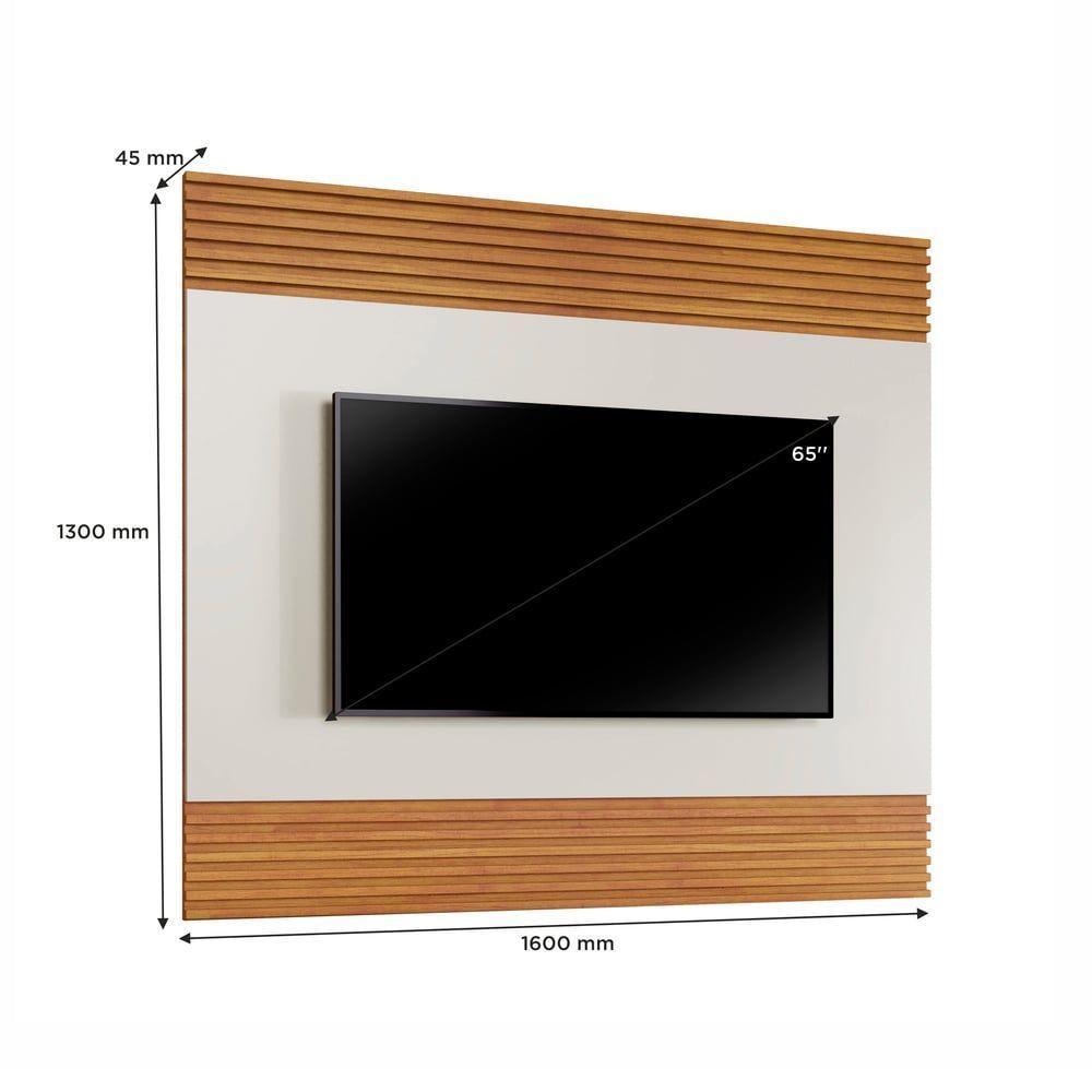 Painel Madrid Para Tv Até 65 Polegadas Detalhe Ripado Mavaular Naturalle-off White - 2