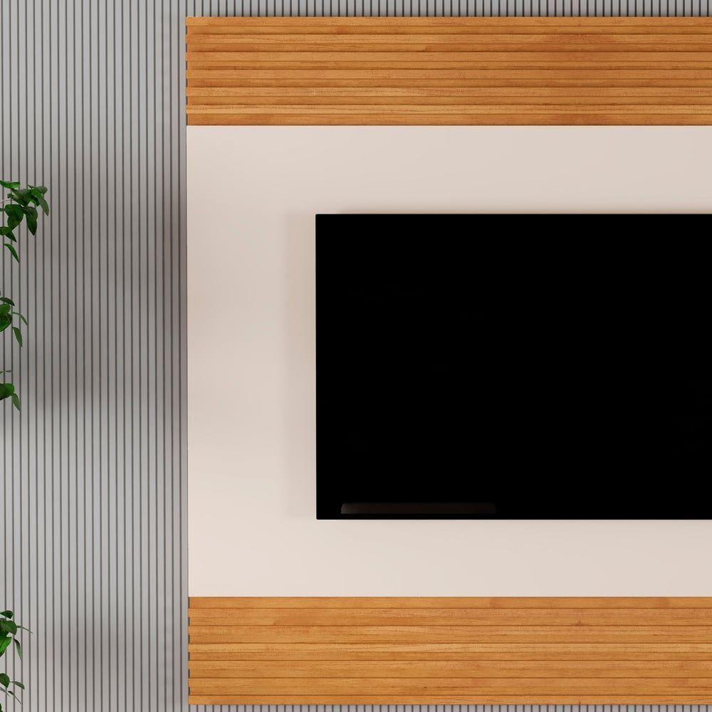Painel Madrid Para Tv Até 65 Polegadas Detalhe Ripado Mavaular Naturalle-off White - 5