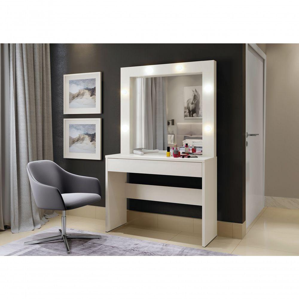 Penteadeira Camarim Requinte 1 Gaveta Mavaular Off White - 8