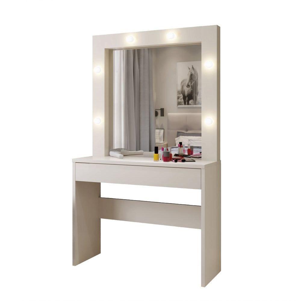 Penteadeira Camarim Requinte 1 Gaveta Mavaular Off White - 9