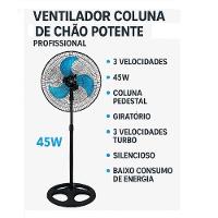 Ventilador Chao Coluna Forte Silencioso Turbo Coluna Pedestal 3 Velocidades Ajustavel Helice Grade 220 - 5